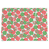 Peppermint Candy Cane Swirl Muster Große Geschenktüte (Vorderseite)