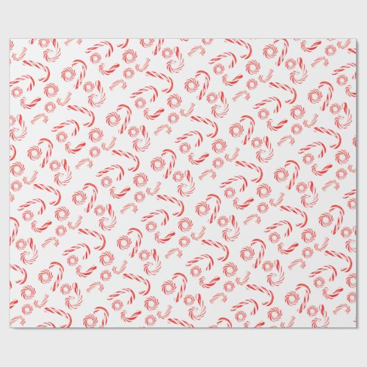 Peppermint Candy Cane Wrapping Papier Geschenkpapier (Flach)