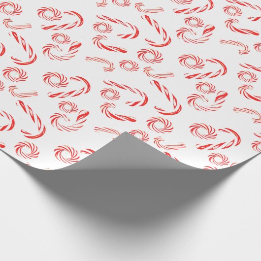 Peppermint Candy Cane Wrapping Papier Geschenkpapier (Ecke)