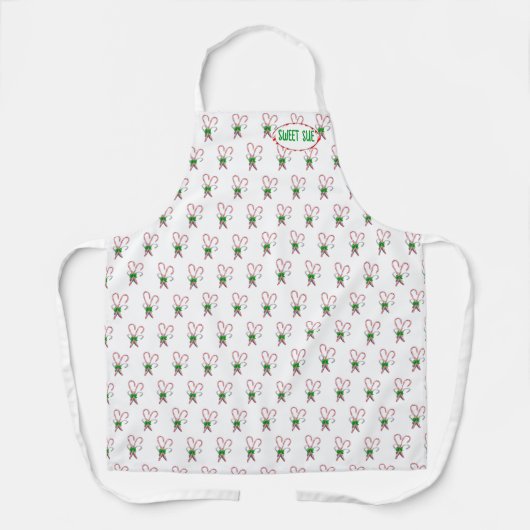 Peppermint Candy Canes Christmas Schürze (Vorderseite)