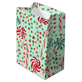 Peppermint Candy Canes Cosy Winter Holiday Mittlere Geschenktüte