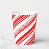 Peppermint Candy Canes Stripes Weihnachten Krawatt Pappbecher (Rückseite)