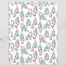 Peppermint Candy Cats Scrapbook Paper