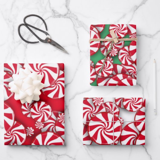 Peppermint Candy Christmas Geschenkpapier Set (Vorderseite)