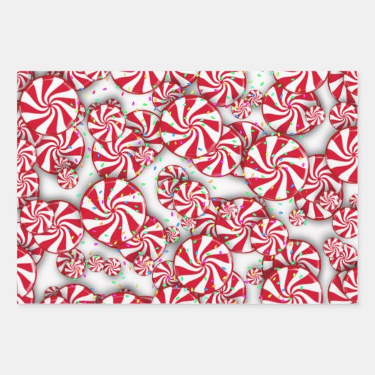 Peppermint Candy Christmas Geschenkpapier Set (Vorderseite)