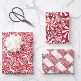 Peppermint Candy Christmas  Geschenkpapier Set