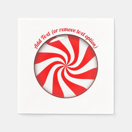 Peppermint Candy Christmas Serviette (Vorderseite)