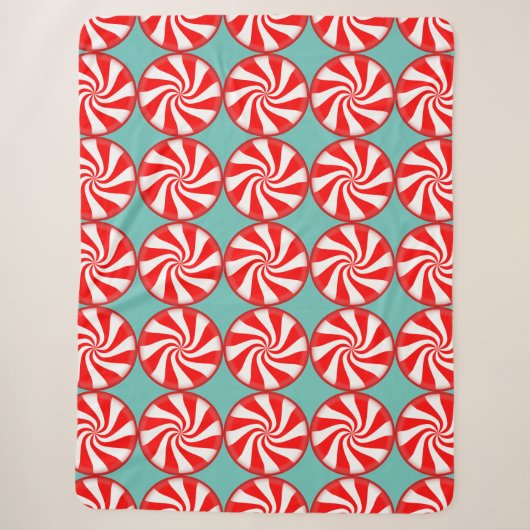 PEPPERMINT CANDY CHRISTMAS Sherpa Blanket Sherpadecke (Vorderseite)