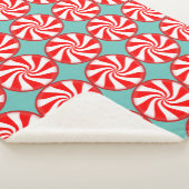 PEPPERMINT CANDY CHRISTMAS Sherpa Blanket Sherpadecke (3/4)