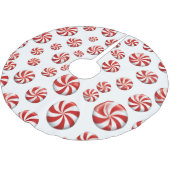 Peppermint Candy Christmas Themed Polyester Weihnachtsbaumdecke (Schrägansicht)