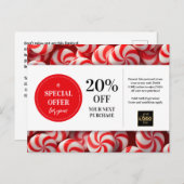 Peppermint Candy Custom Coupon Discount Postkarte (Vorne/Hinten)