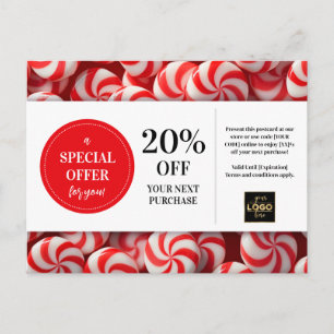 Peppermint Candy Custom Coupon Discount Postkarte