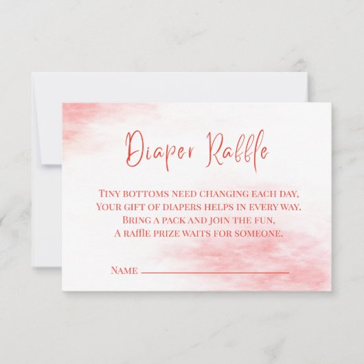 Peppermint Candy Diaper Raffle Card | Red Watercol Dankeskarte (Vorderseite)