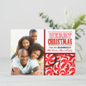 Peppermint Candy Frohe Weihnachtsfoto Collage Feiertagskarte (Stehend Vorderseite)
