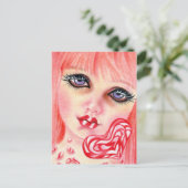 Peppermint Candy Girl Holiday Postkarte (Stehend Vorderseite)