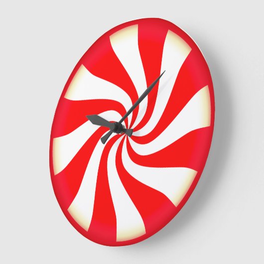 Peppermint Candy Große Wanduhr (Winkel)