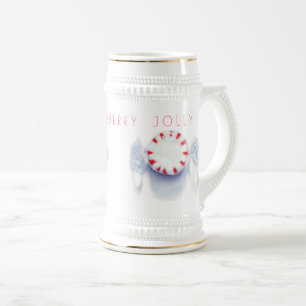 PEPPERMINT CANDY "HAPPY MERRY JOLLY" Stein Bierglas