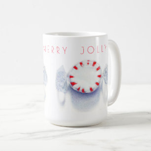 PEPPERMINT CANDY HAPPY MERRY JOLLY Tall White Tass Kaffeetasse