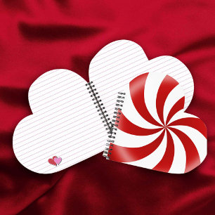 Peppermint Candy Heart Journal Notizblock