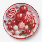 Peppermint Candy Holiday Cheer Dinner Pappteller (Vorderseite)