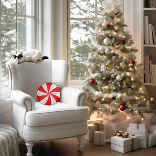 Peppermint Candy Holiday Rundes Kissen