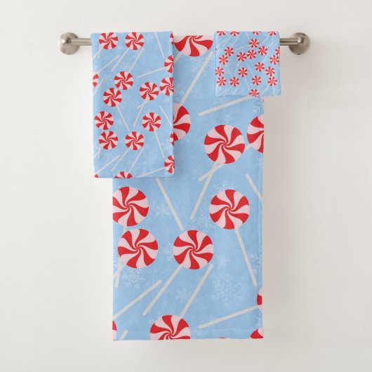 Peppermint Candy Mints Weihnachten Badhandtuch Set (Insitu)