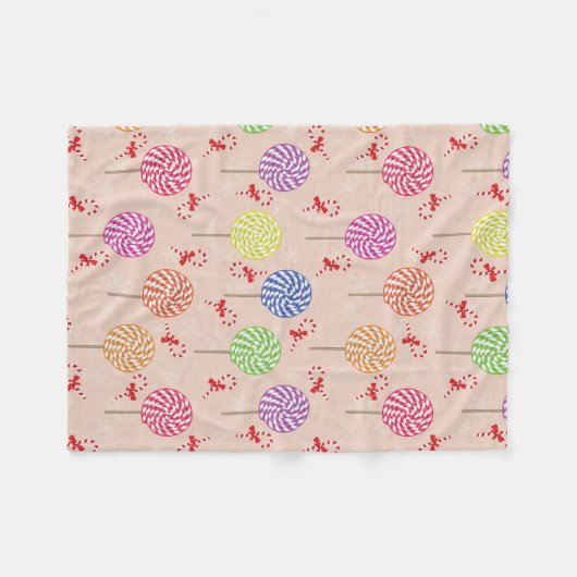 Peppermint Candy Mints Weihnachten, Bonbons Fleecedecke (Vorderseite (Horizontal))