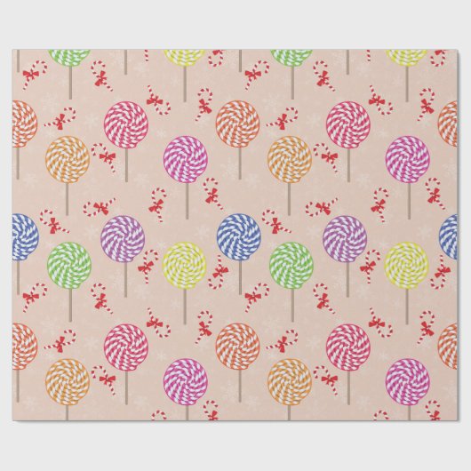 Peppermint Candy Mints Weihnachten, Bonbons Geschenkpapier (Flach)