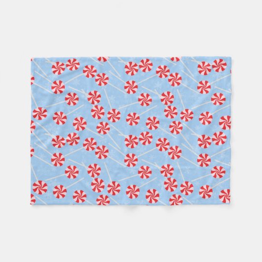 Peppermint Candy Mints Weihnachten Fleecedecke (Vorderseite (Horizontal))