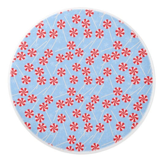 Peppermint Candy Mints Weihnachten Keramikknauf (Vorderseite)