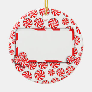 Peppermint Candy mit Tag Keramik Ornament