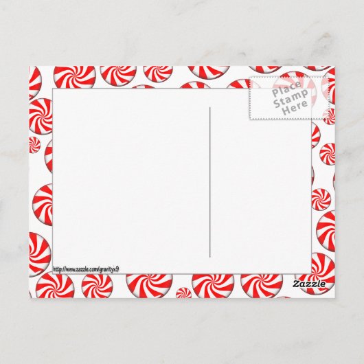 Peppermint Candy mit Tag Postkarte (Rückseite)