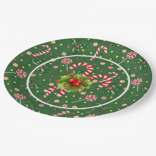 Peppermint Candy Paper Plate Pappteller (Schrägansicht)