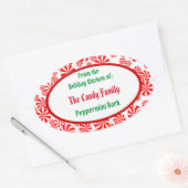 Peppermint Candy Pattern Editable Oval Sticker (Umschlag)