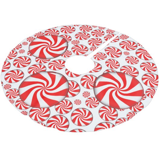 Peppermint Candy Polyester Weihnachtsbaumdecke (Schrägansicht)