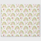 Peppermint Candy Rainbow Pink Weihnachten Geschenkpapier (Flach)