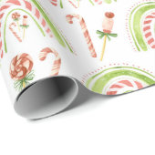 Peppermint Candy Rainbow Pink Weihnachten Geschenkpapier (Rolleneckpunkt)