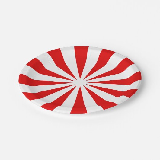 Peppermint Candy Red Stripe Pappteller (Schrägansicht)