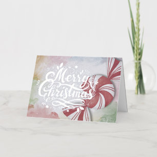 Peppermint Candy Silver Foil Weihnachtskarte