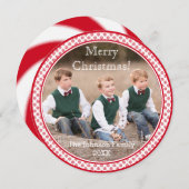 Peppermint Candy Swirl Foto Weihnachtskarte Feiertagskarte (Vorne/Hinten)