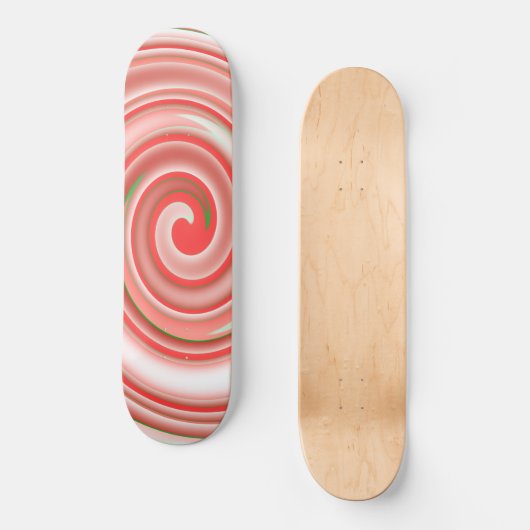 Peppermint Candy Swirl Skateboard (Vorderseite)