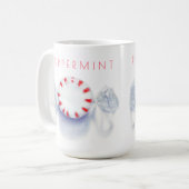 PEPPERMINT CANDY Tall White Tasse + Text (Vorderseite Links)
