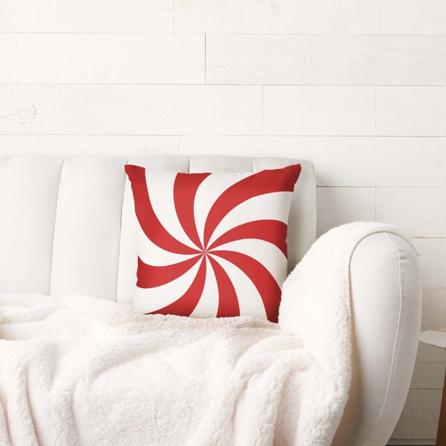 Peppermint Candy Throw Kissen (Peppermint candy Christmas holiday decor!)