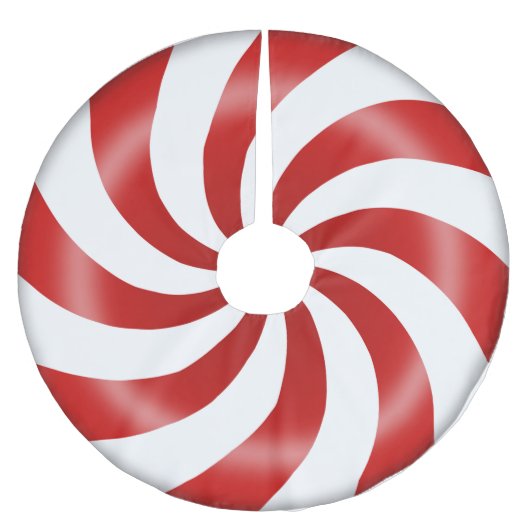 Peppermint Candy Tree Skirt Polyester Weihnachtsbaumdecke (Vorderseite)