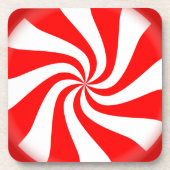 Peppermint Candy Weihnachts-Set von 6 Cork-Unterse Untersetzer (Vorderseite)