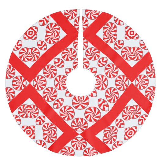 Peppermint Candy Weihnachtsbaum-Rock Polyester Weihnachtsbaumdecke (Vorderseite)