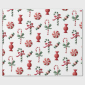 Peppermint Candy Weihnachtswrapping Paper Geschenkpapier (Flach)