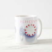 PEPPERMINT CANDY Weiße Tasse + Text (VorderseiteRechts)