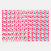 Peppermint Christmas Blue Geschenkpapier Set (Vorderseite)