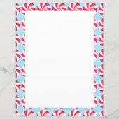 Peppermint Christmas Blue Stationspapier (Vorderseite)